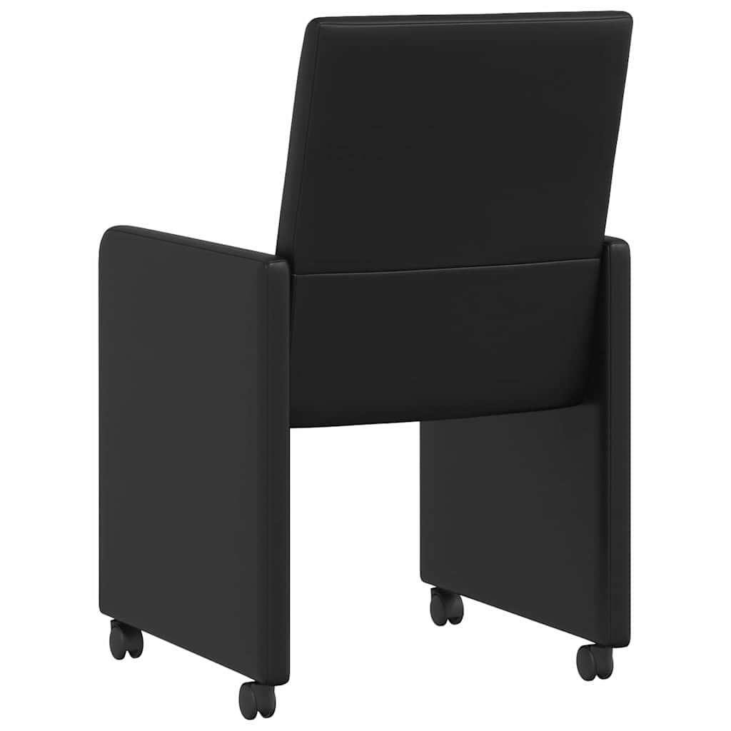 Blagovačke stolice s kotačima 2 pcs Crna 57 x 66 x 94 cm