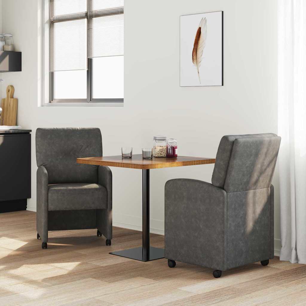 Blagovačke stolice s kotačima 2 pcs Crna 57 x 67 x 95 cm