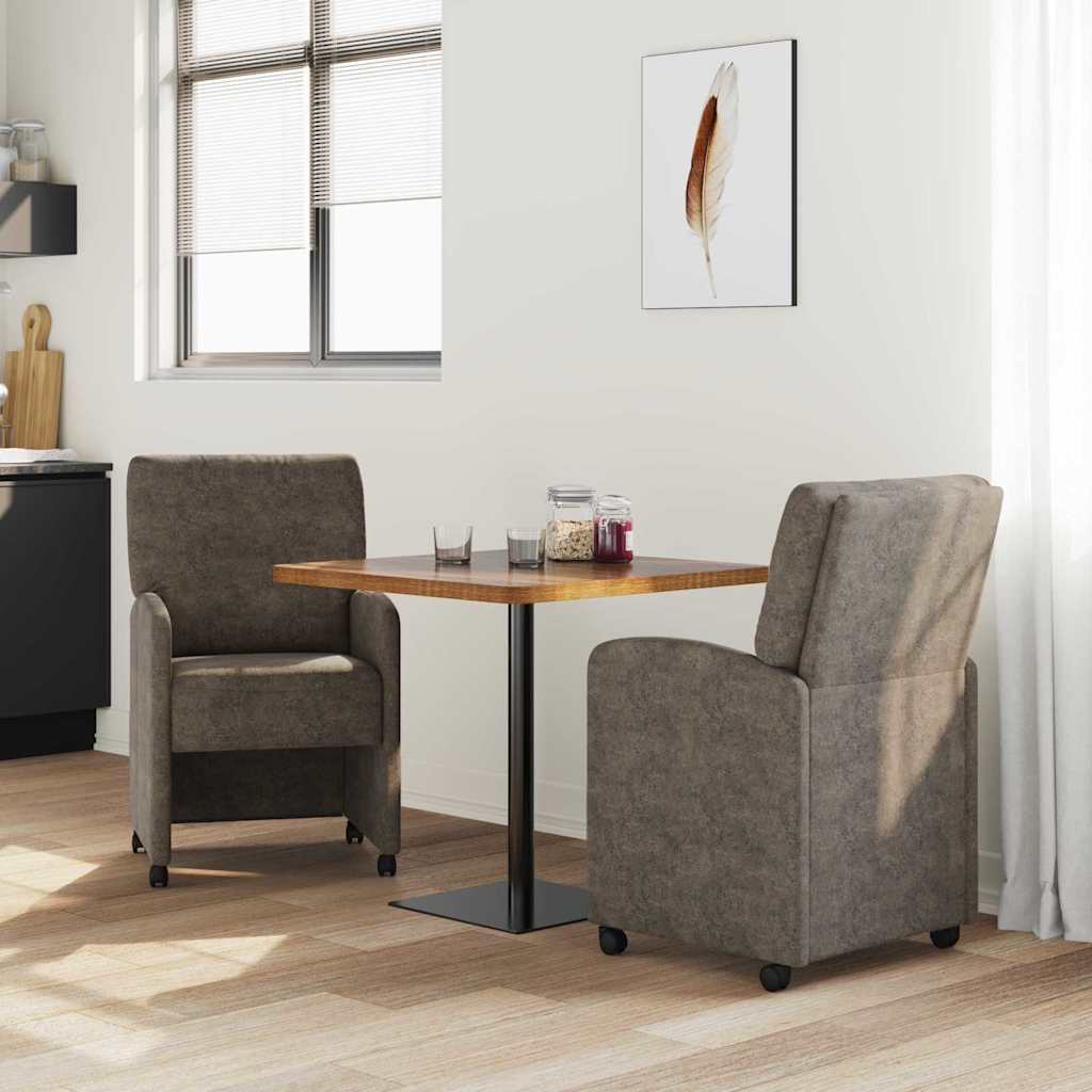 Blagovačke stolice s kotačima 2 pcs Tamno siva 57 x 67 x 95 cm