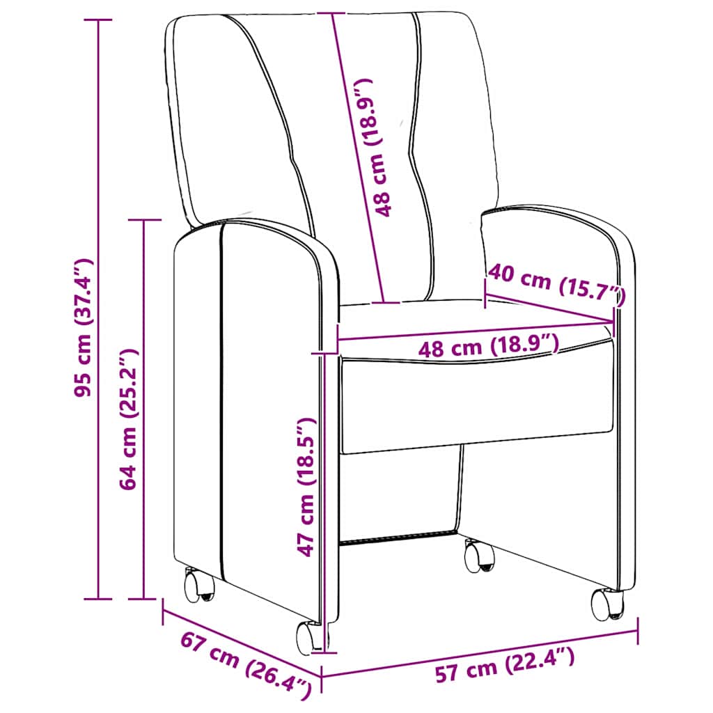 Blagovačke stolice s kotačima 2 pcs Svjetlosiva 57 x 67 x 95 cm