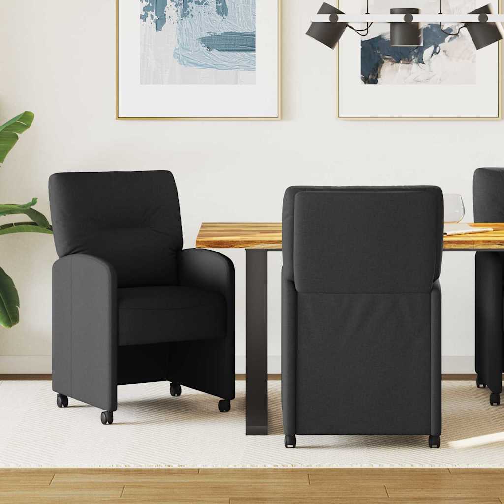 Blagovačke stolice s kotačima 2 pcs Crna 57 x 67 x 95 cm