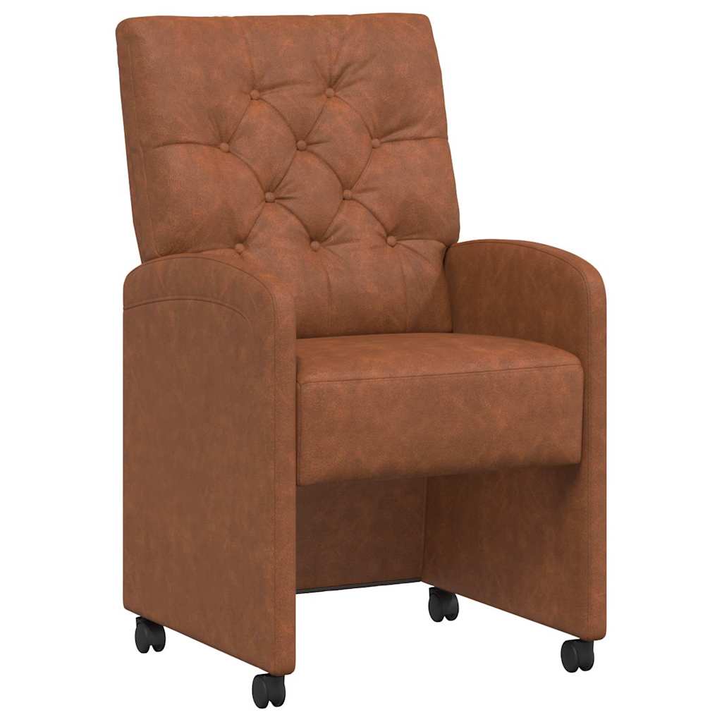 Blagovačke stolice s kotačima 2 pcs Smeđa 58 x 67 x 97 cm