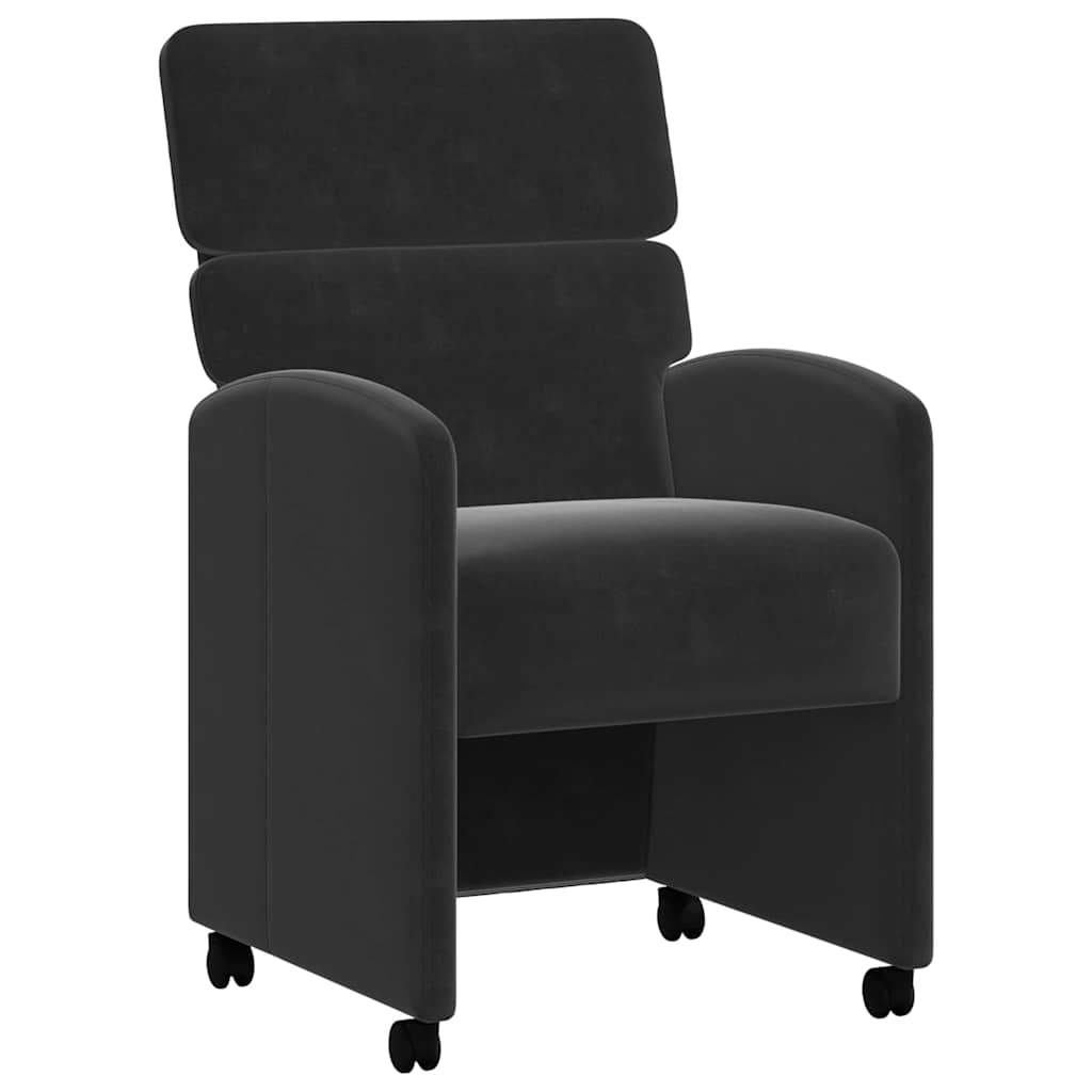 Blagovačke stolice s kotačima 2 pcs Crna 58 x 65 x 98 cm Baršun