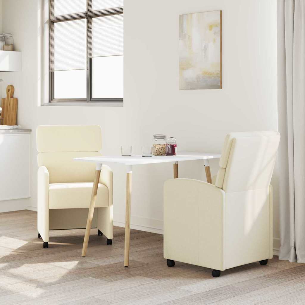 Blagovačke stolice s kotačima 2 pcs Krema 58 x 65 x 98 cm