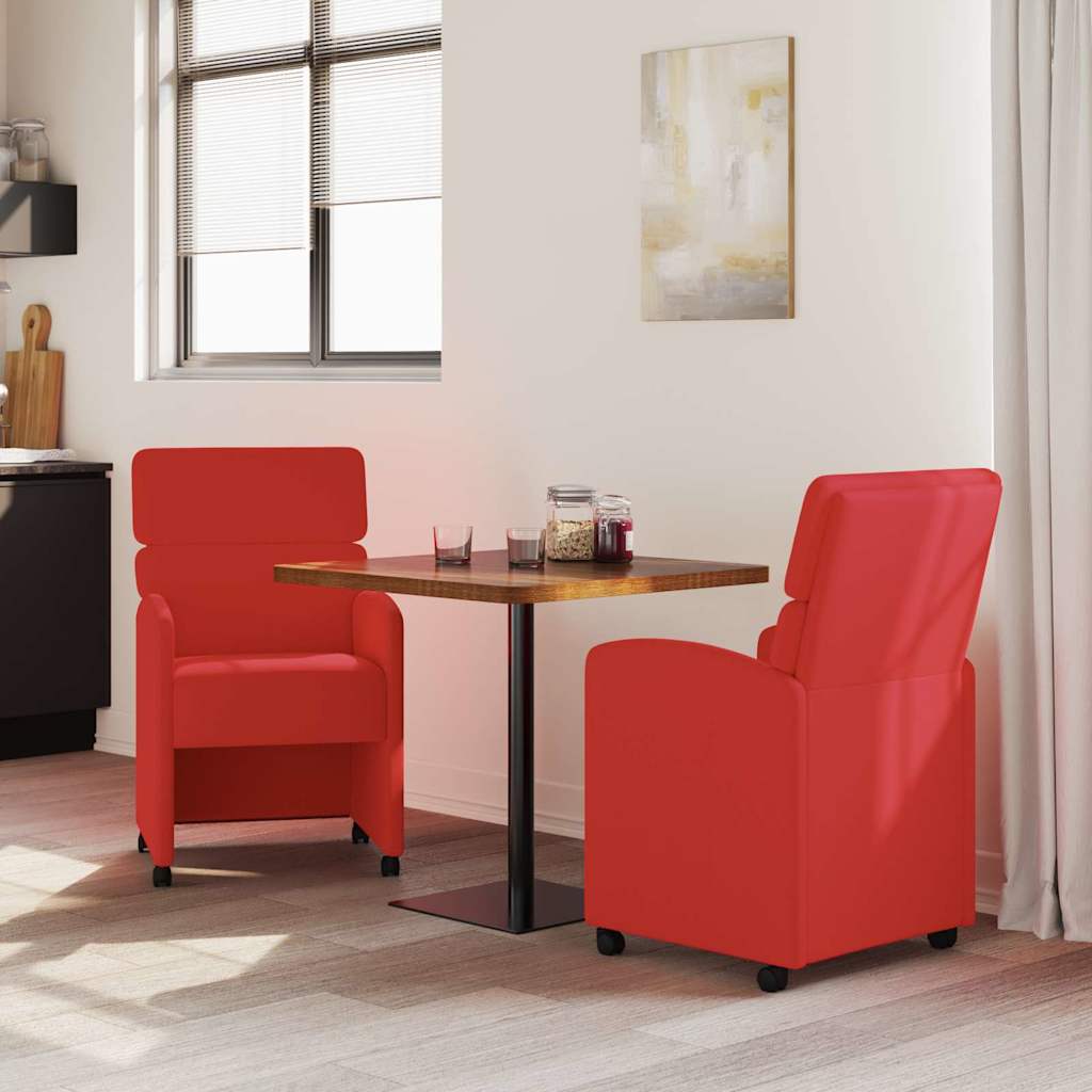 Blagovačke stolice s kotačima 2 pcs Crvena 58 x 65 x 98 cm