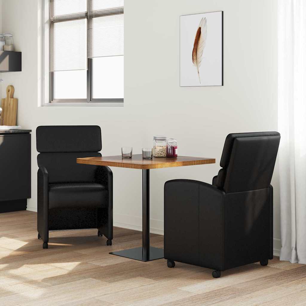 Blagovačke stolice s kotačima 2 pcs Crna 58 x 65 x 98 cm