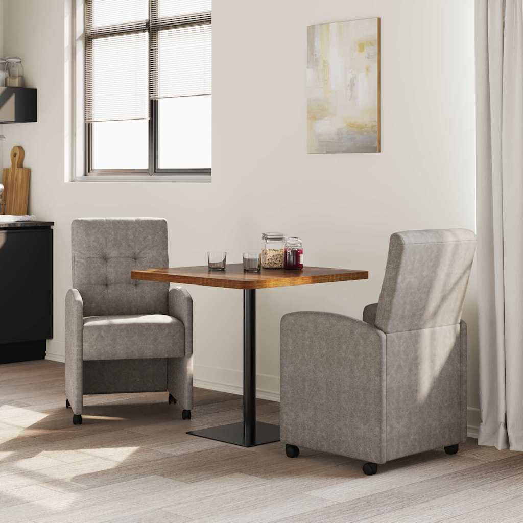 Blagovačke stolice s kotačima 2 pcs Siva 58 x 67 x 97 cm