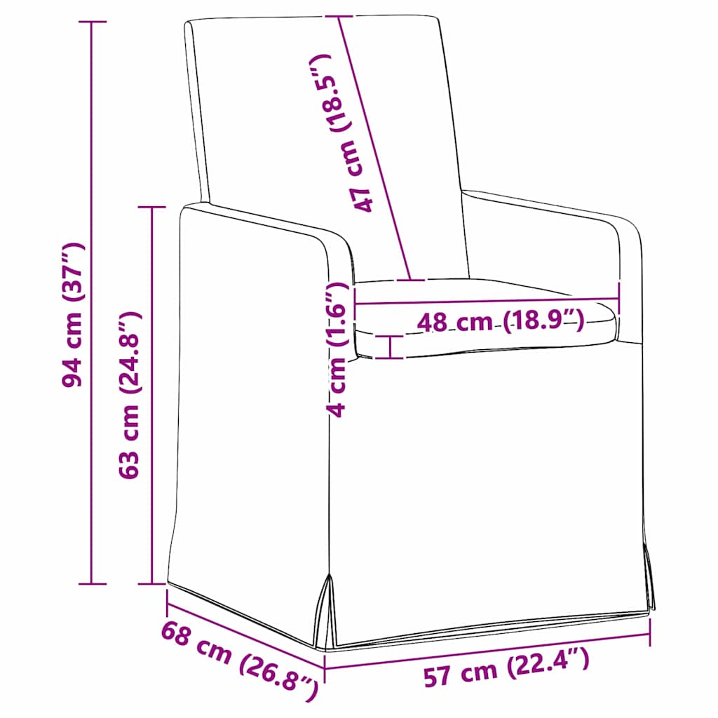 Trpezarijske stolice 2 pcs boja crnog vina 57 x 67 x 95 cm