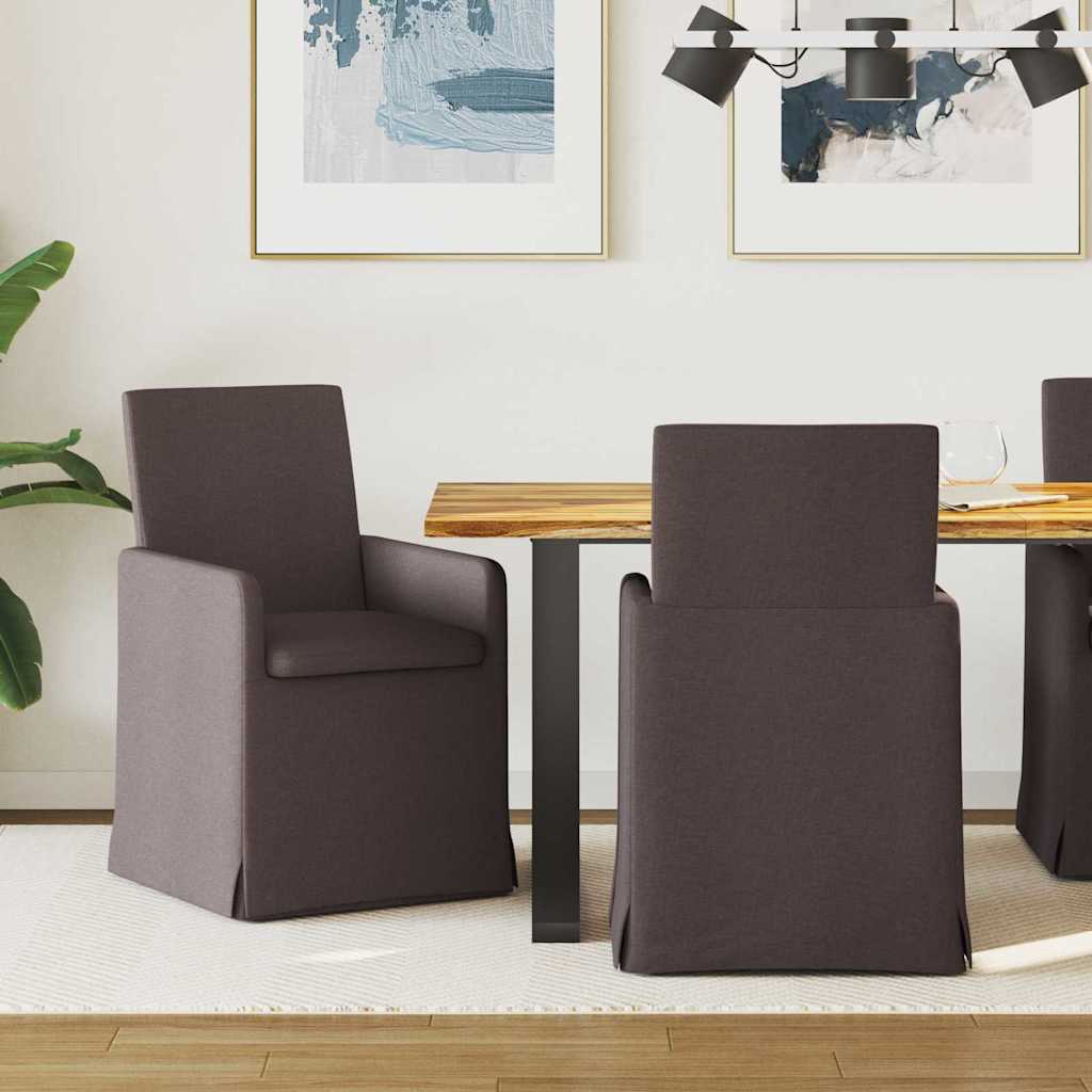 Trpezarijske stolice 2 pcs Tamno smeđa 57 x 67 x 95 cm tkanina