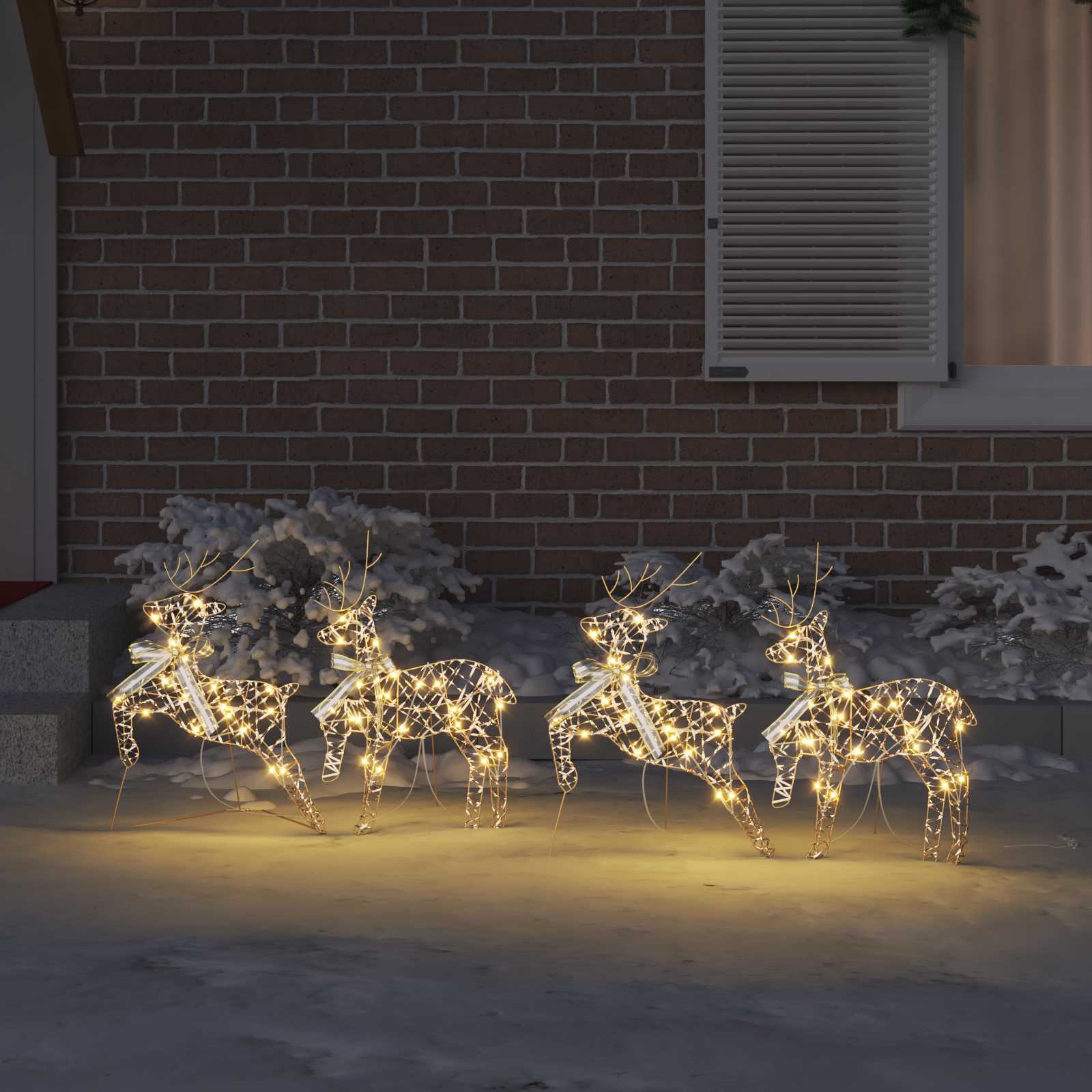 LED Riječni jeleni s 80 LED svjetlima 4 pcs Zlatno PET