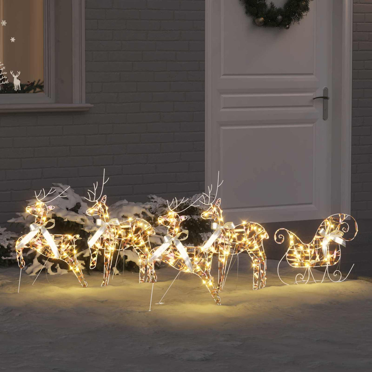 LED Riječni jeleni 5 kom. Šareno 42 x 15 x 64 cm PET