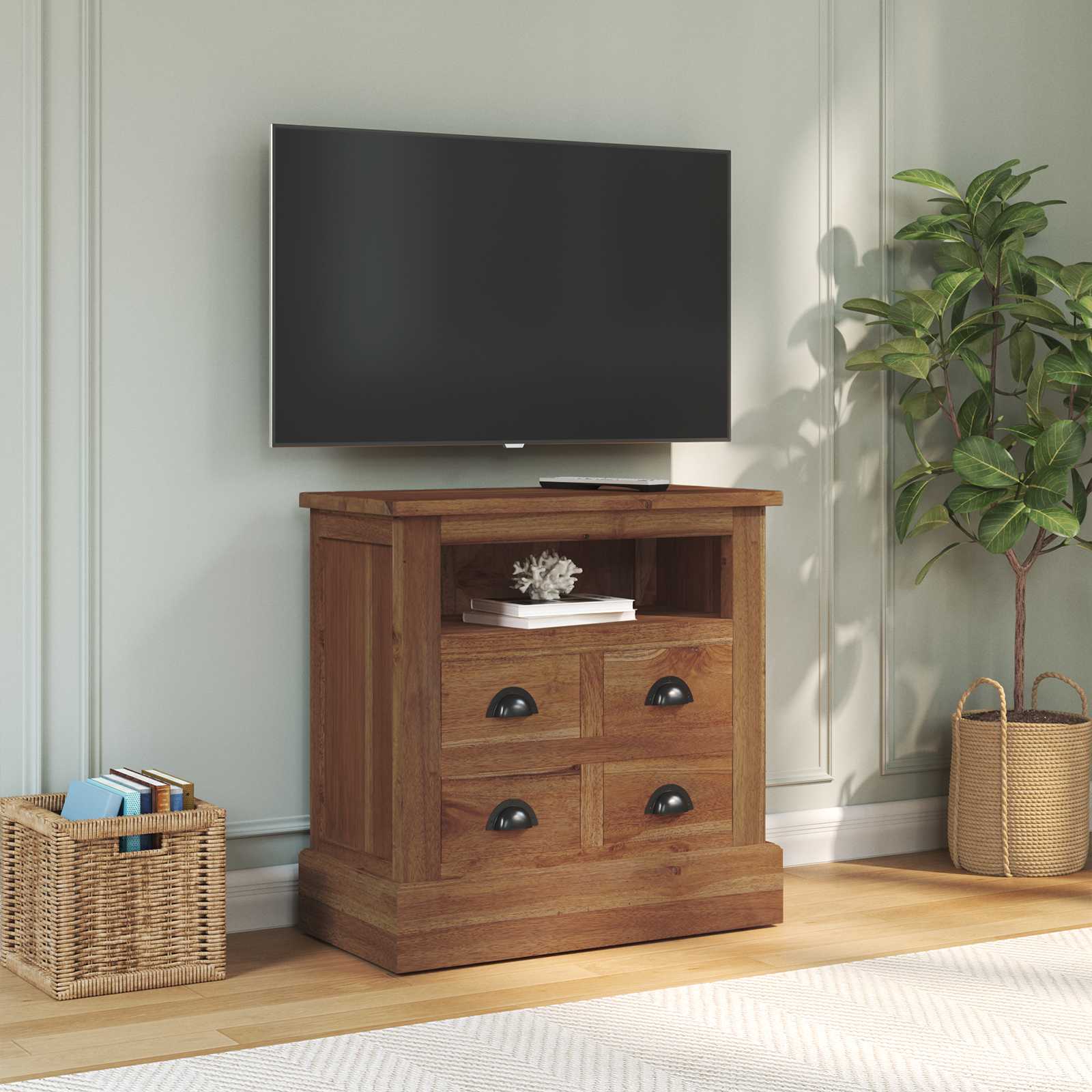 Ormarić za pohranu Prirodna 60 x 30 x 60 cm Čvrsto teak drvo