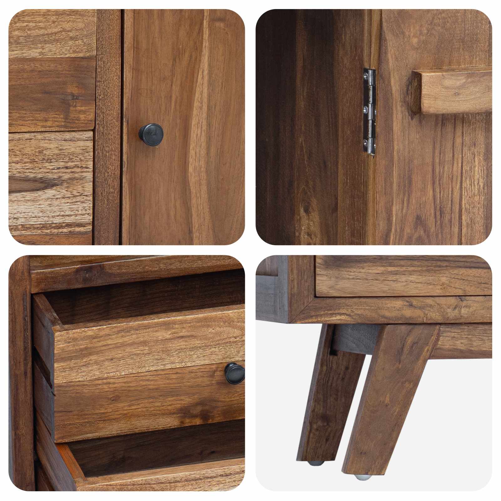 Kreveta s ladicama Prirodna 100 x 30 x 68 cm Čvrsto teak drvo