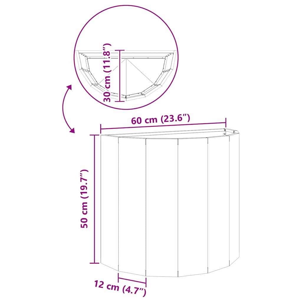 Sadilica Antracit 60 x 30 x 50 cm Čelik