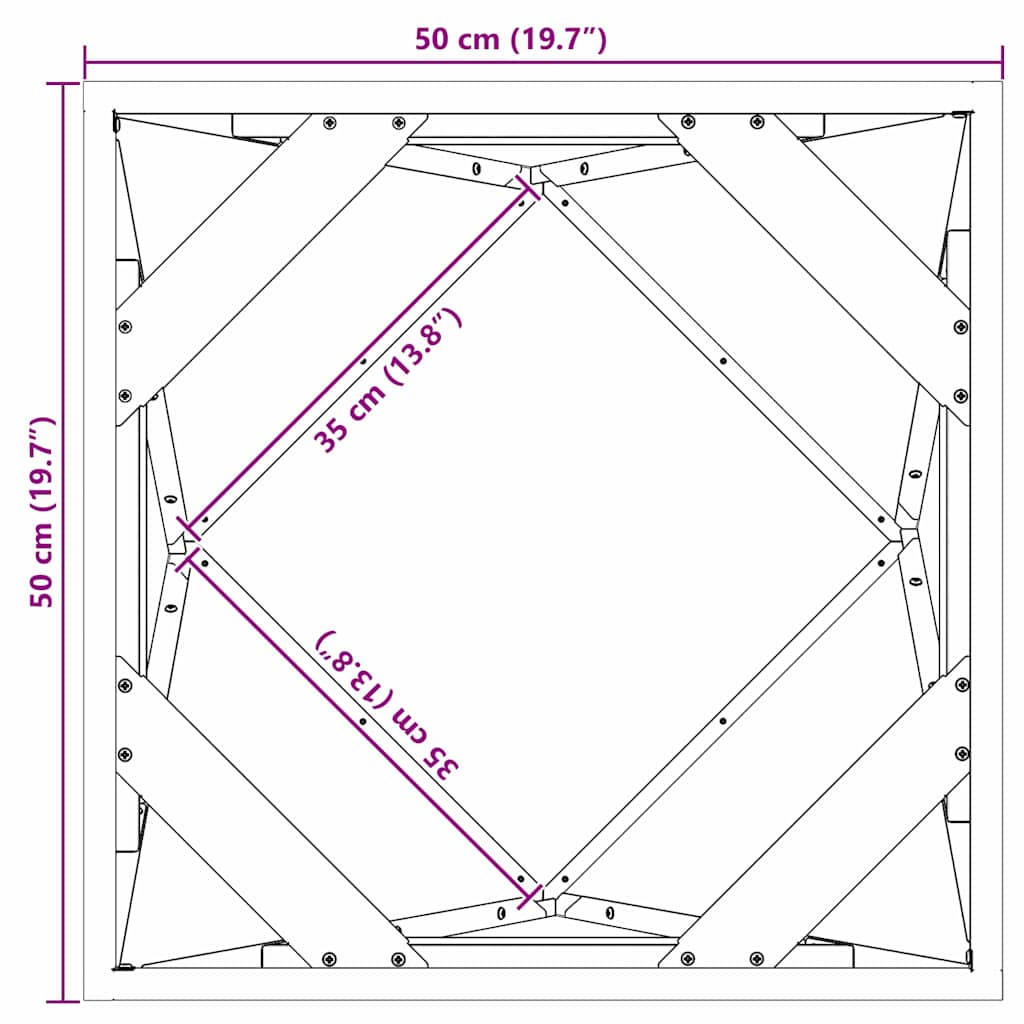 Sadilica 2 pcs Srebrno 50 x 50 x 50 cm Cinkani čelik