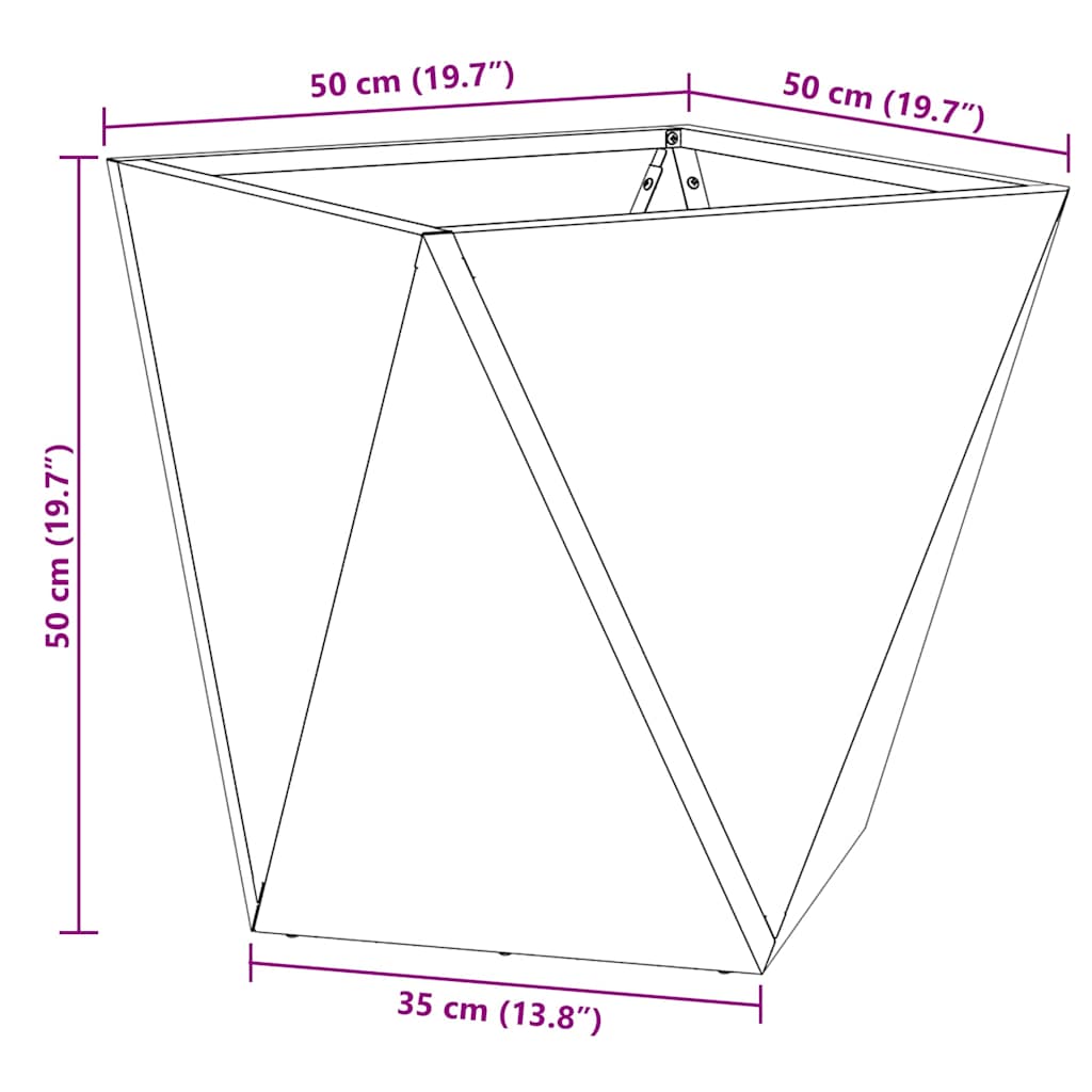 Sadilica 2 pcs Rđa 50 x 50 x 50 cm