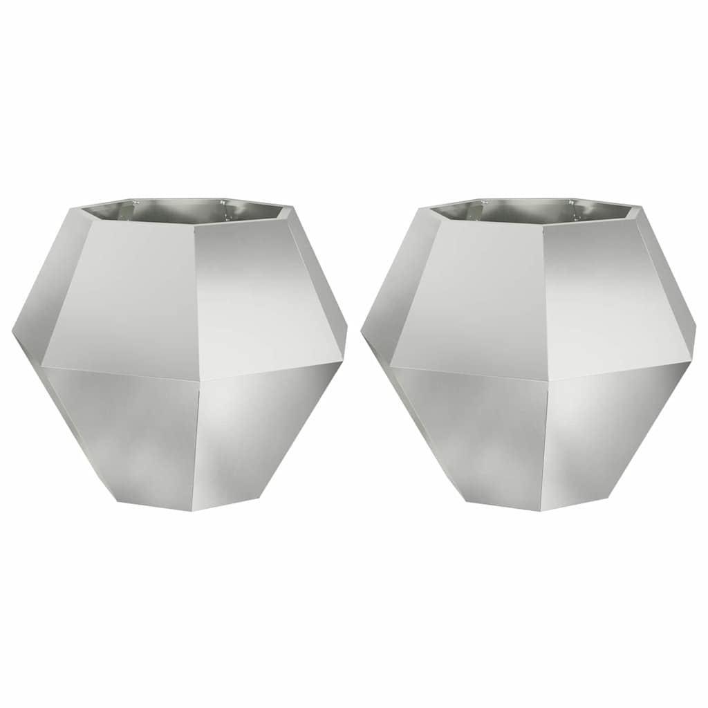 Sadilica 2 pcs Srebrno 75 x 75 x 60 cm Cinkani čelik