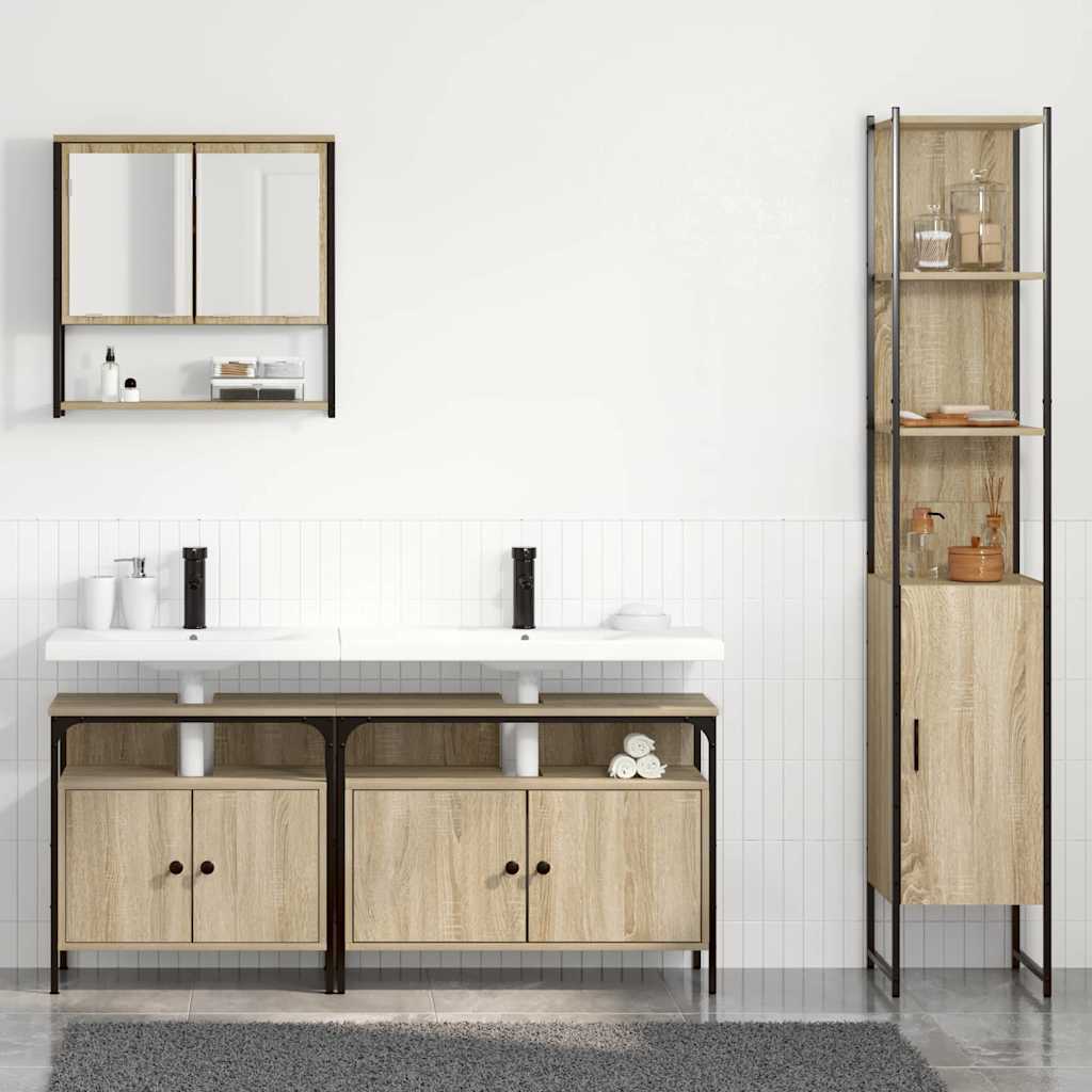 Set namještaja za kupaonicu s policom Zidne 4 pcs Sonoma hrast