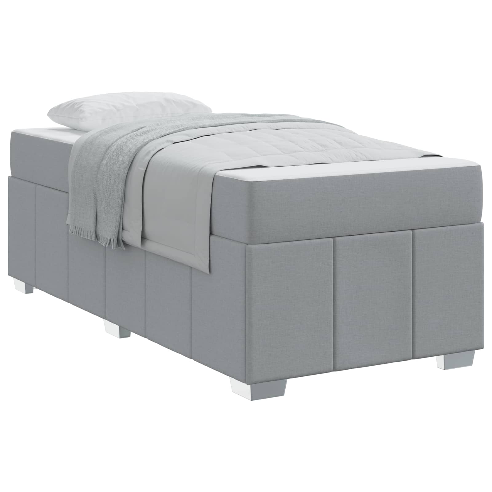 Krevetna konstrukcija Svijetlo siva 90 x 190 cm tkanina