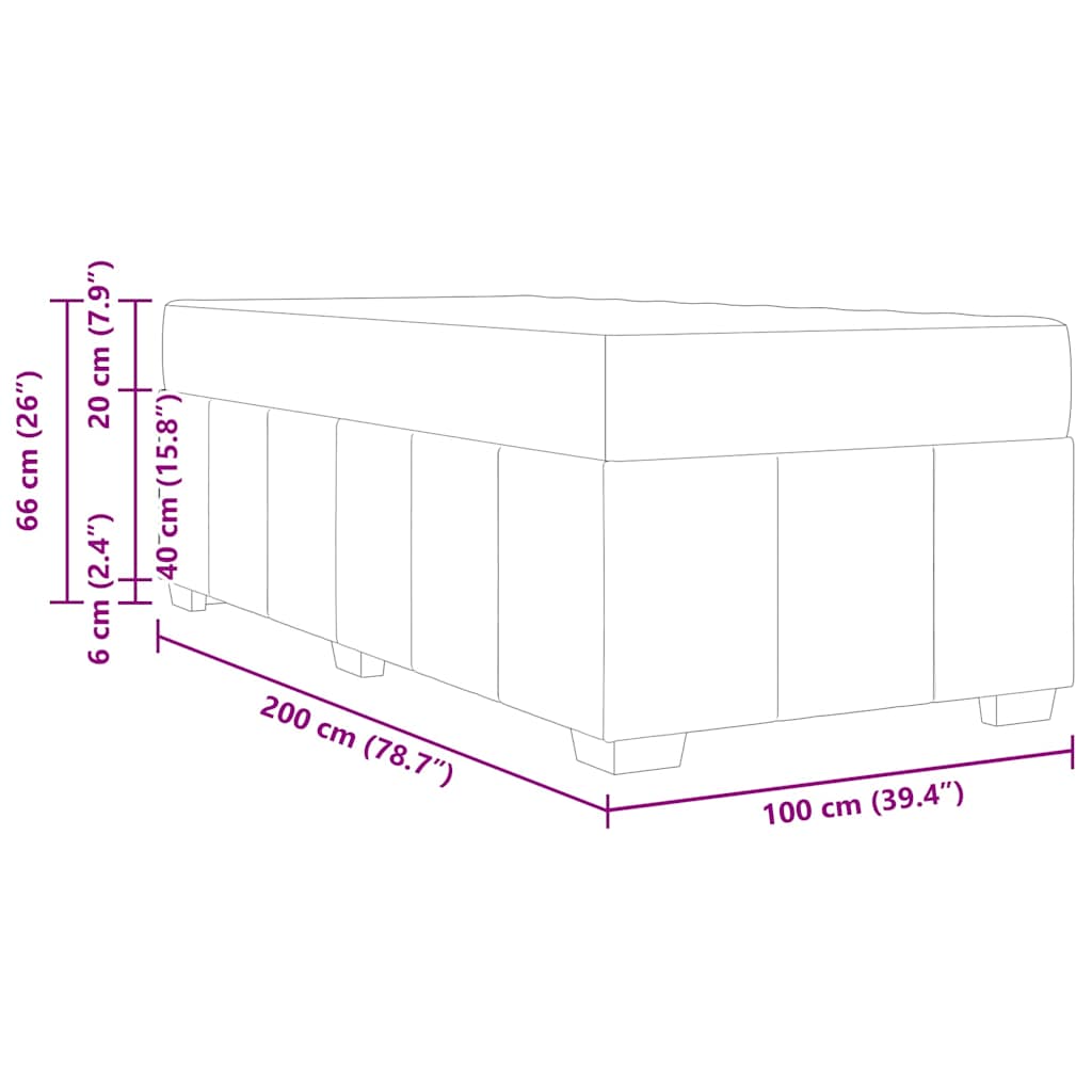 Krevetna konstrukcija Svijetlo siva 100 x 200 cm tkanina