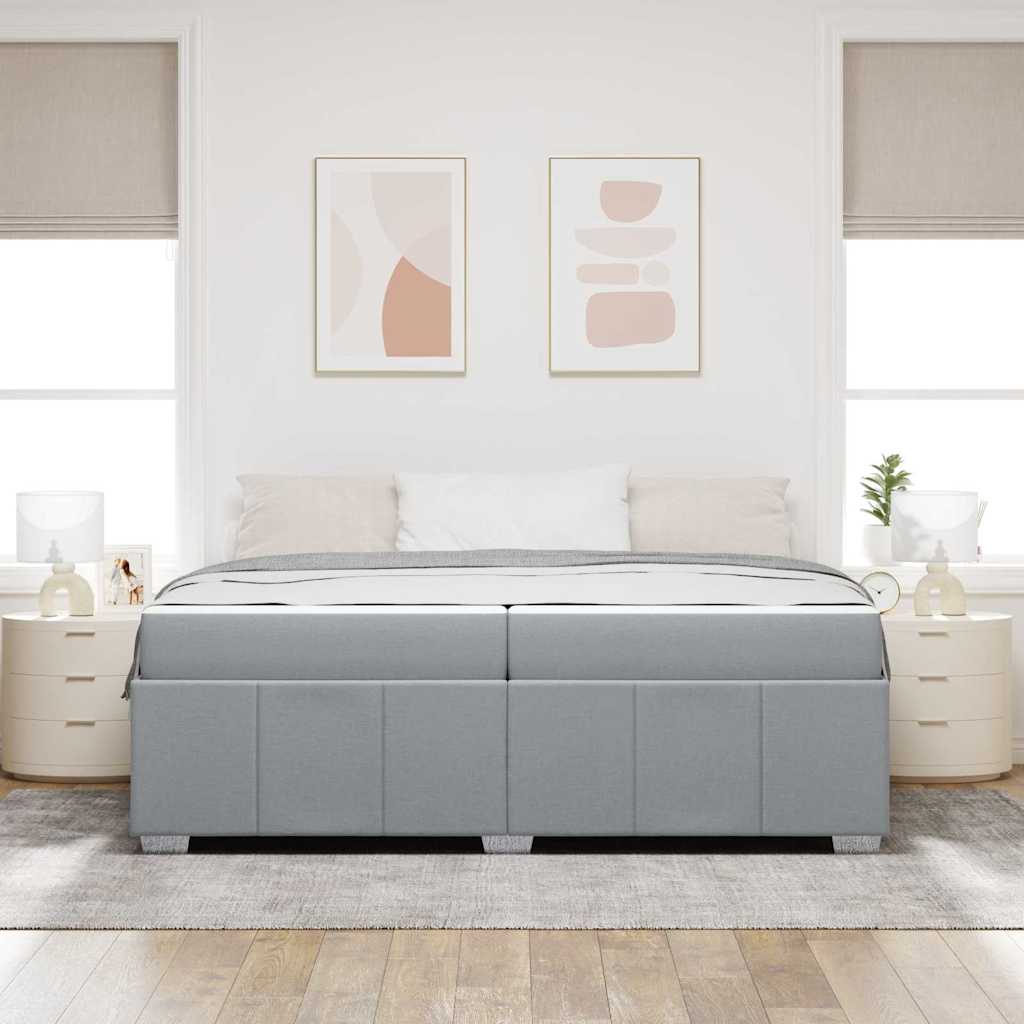 Krevetna konstrukcija Svijetlo siva 200 x 200 cm tkanina