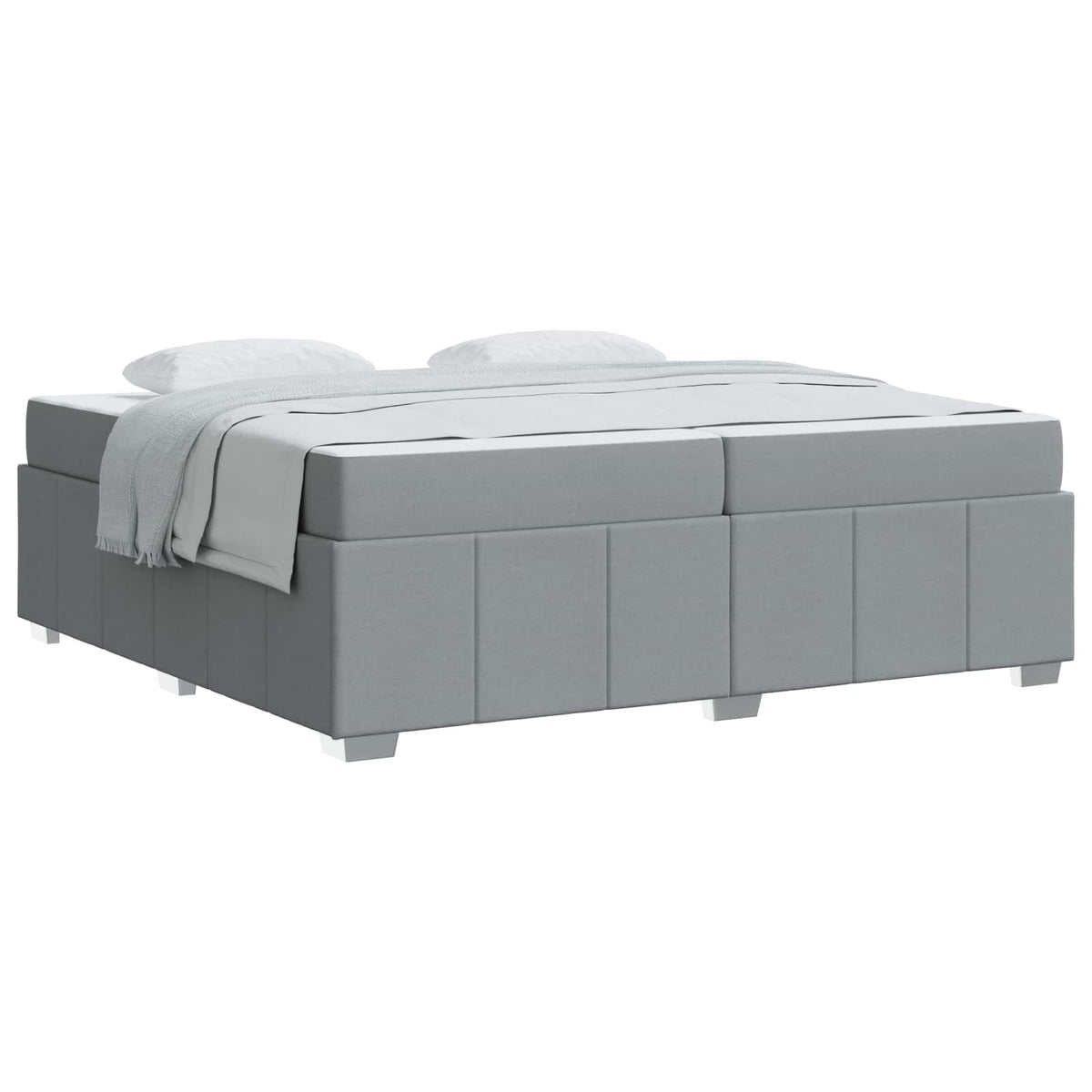 Krevetna konstrukcija Svijetlo siva 200 x 200 cm tkanina