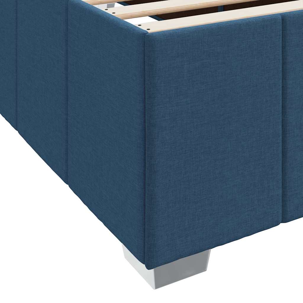 Krevetna konstrukcija s madracem Plava 200 x 200 cm tkanina