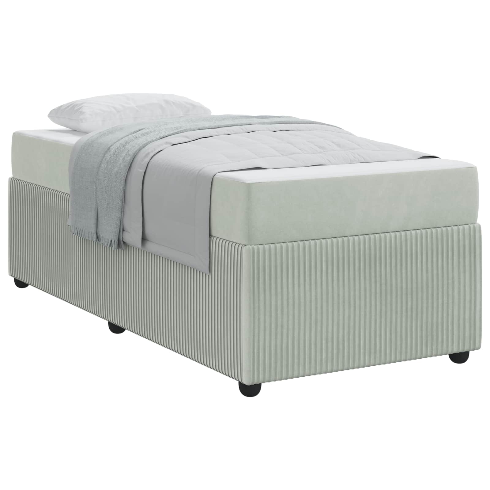 Krevetna konstrukcija Svijetlo siva 90 x 190 cm tkanina