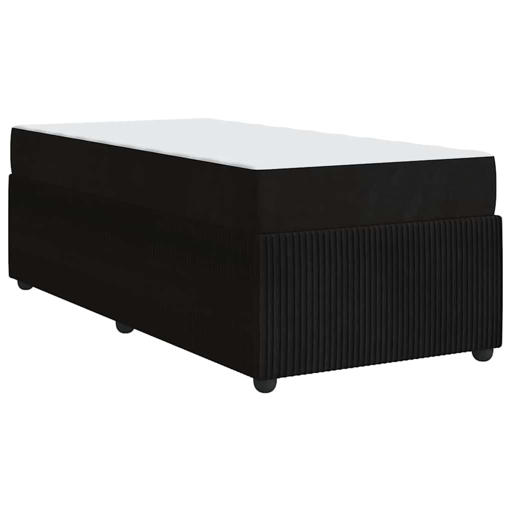 Krevetna konstrukcija s madracem Crna 90 x 200 cm tkanina