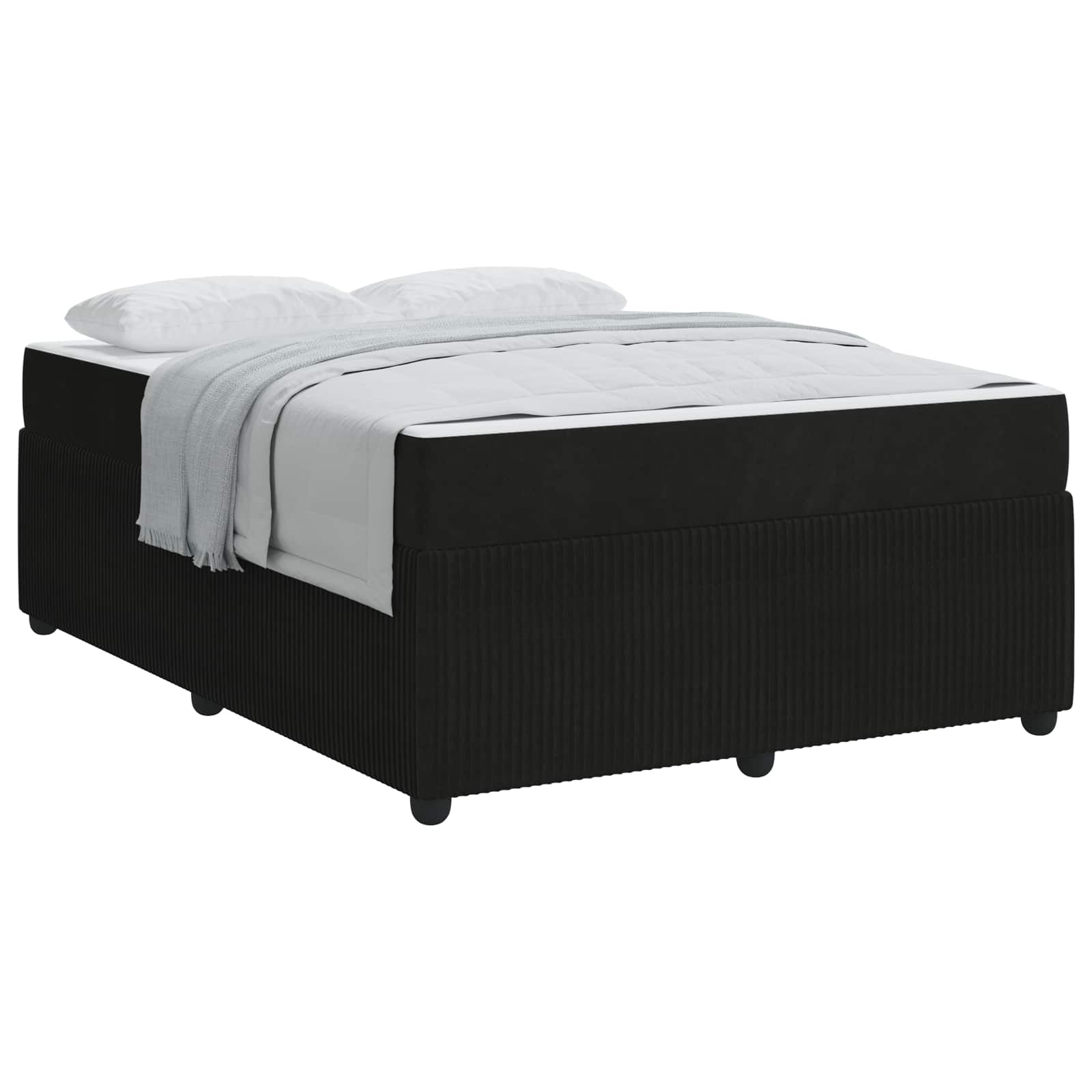 Krevetna konstrukcija s madracem Crna 140 x 200 cm tkanina