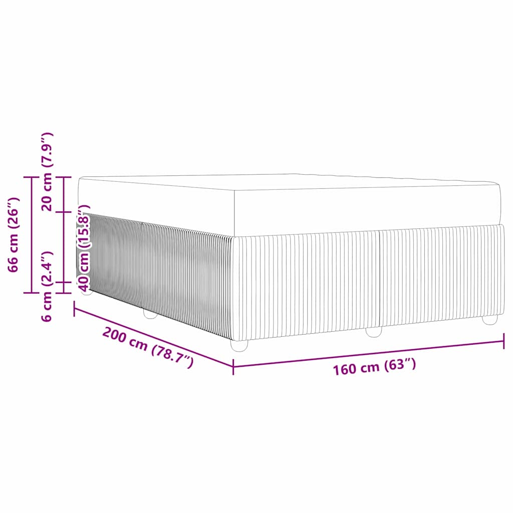 Krevetna konstrukcija Svijetlo siva 160 x 200 cm tkanina