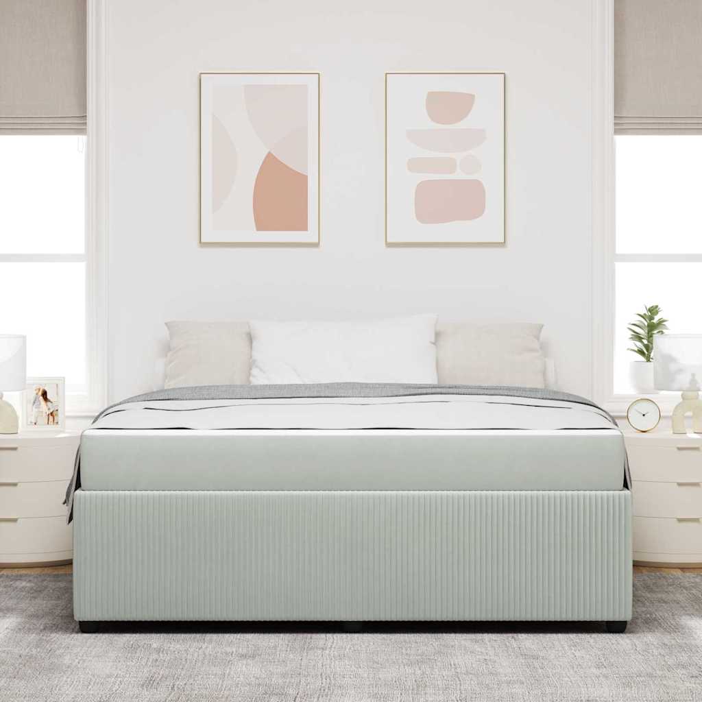 Krevetna konstrukcija Svijetlo siva 180 x 200 cm tkanina