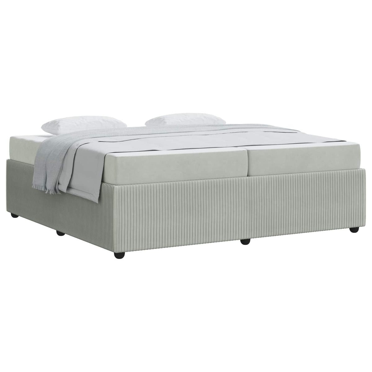 Krevetna konstrukcija Svijetlo siva 200 x 200 cm tkanina Svjetlosiva