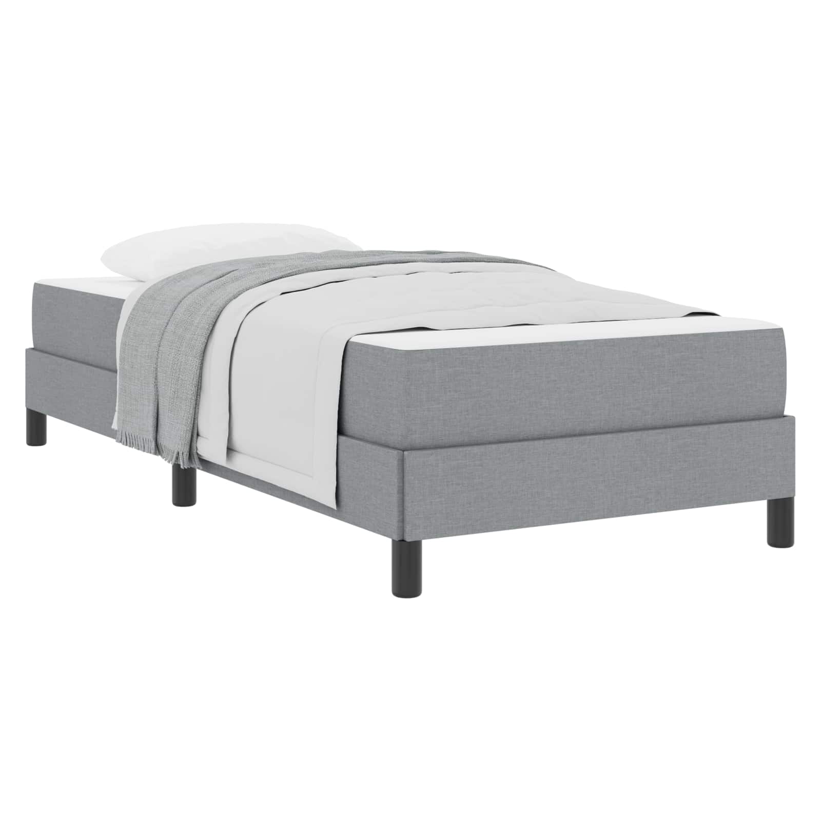 Krevet s opruga kutije Svijetlo siva 80 x 200 cm tkanina