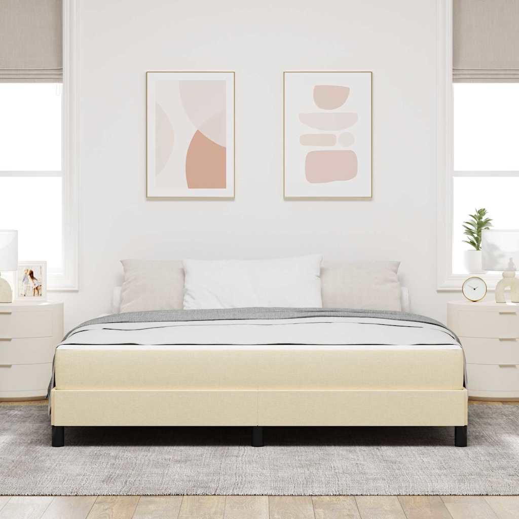 Krevet s opruga kutije Krema 180 x 200 cm tkanina