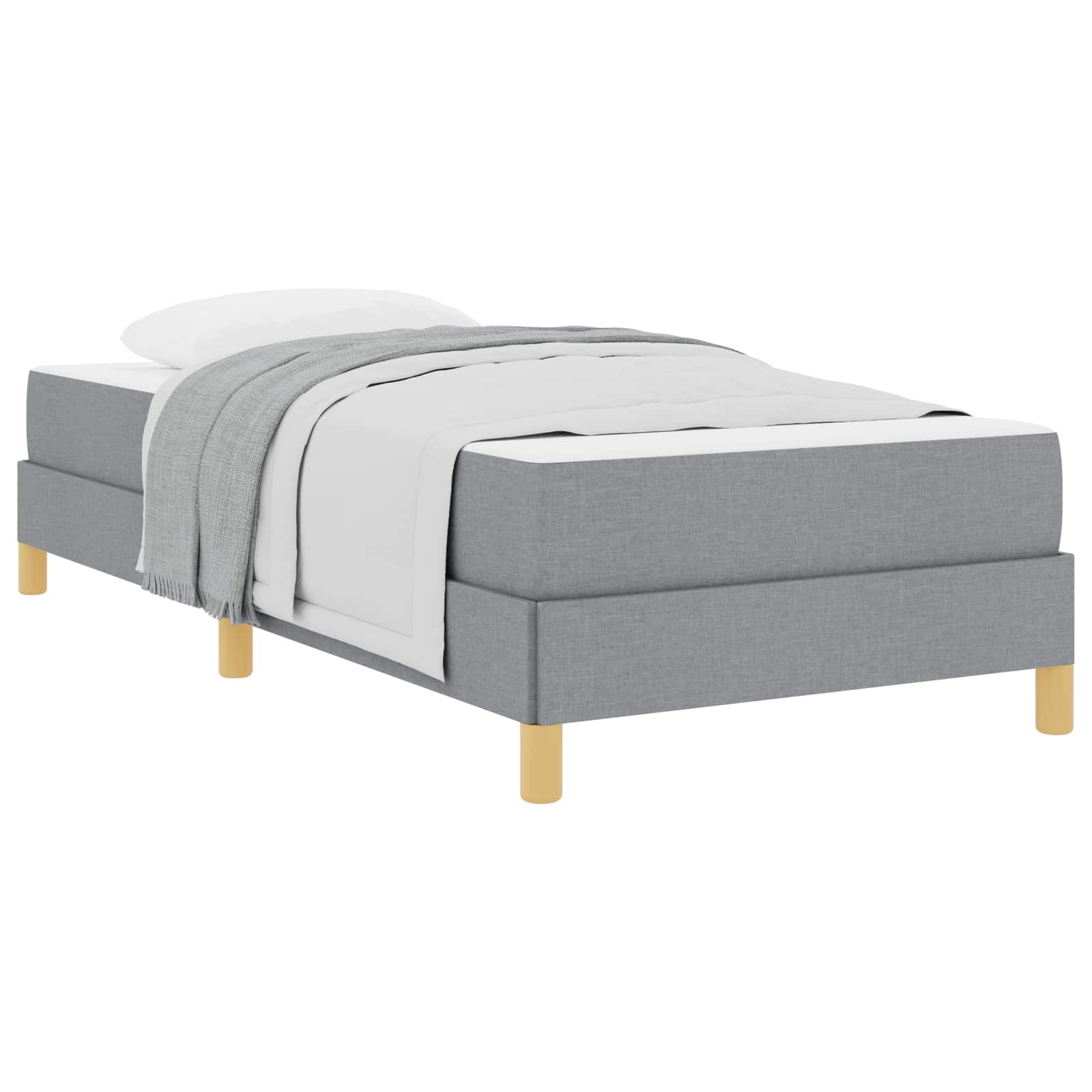 Krevet s opruga kutije Svijetlo siva 90 x 190 cm tkanina