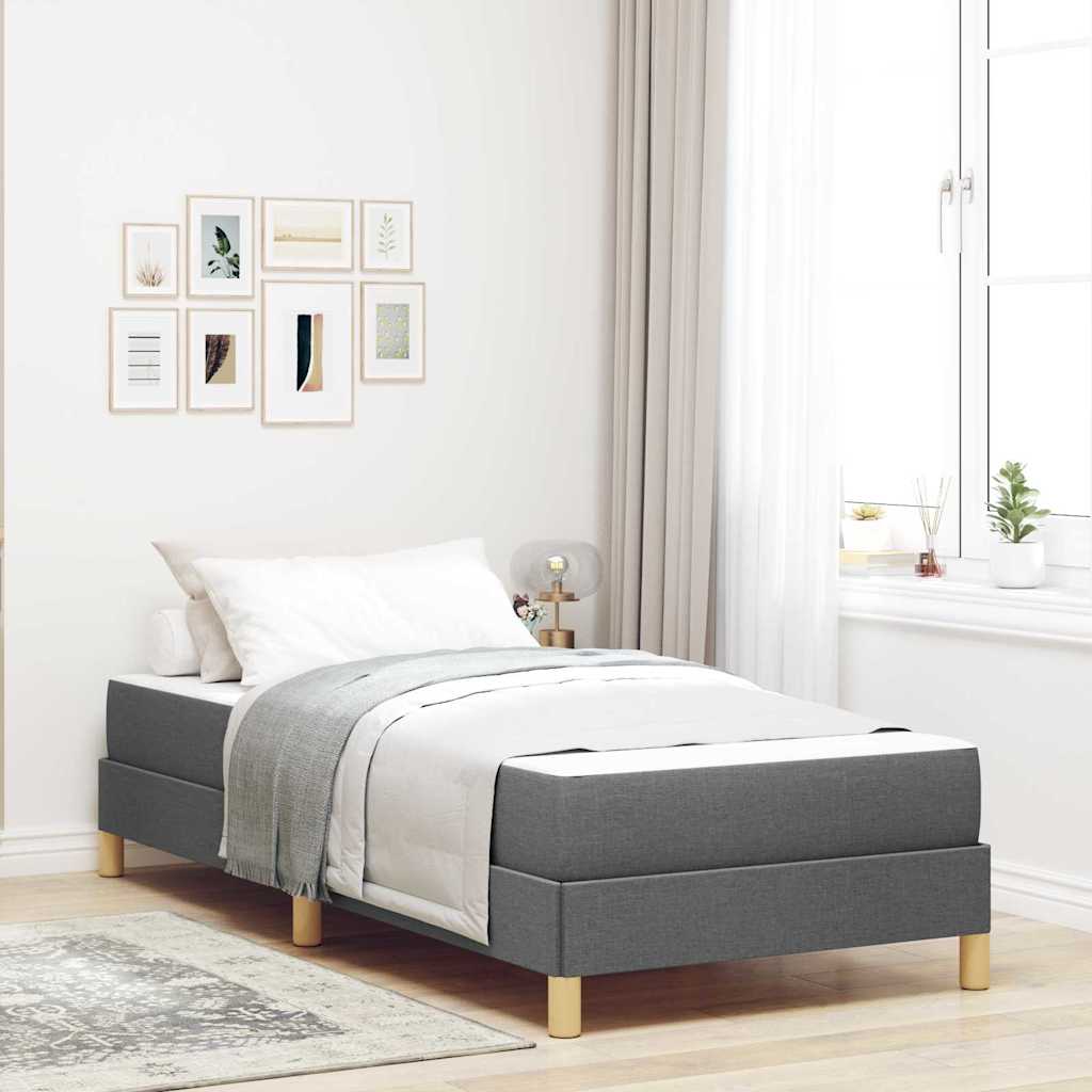 Krevet s opruga kutije Tamno siva 90 x 190 cm tkanina