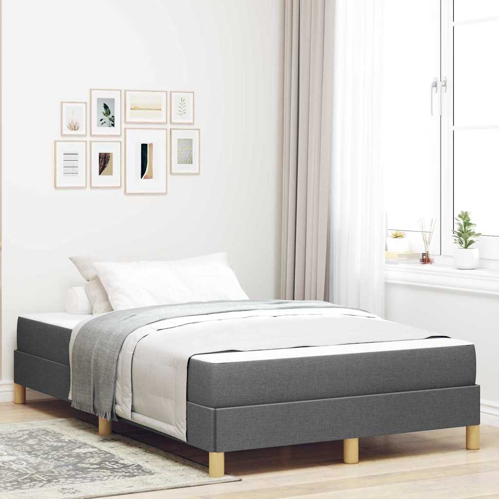 Krevet s opruga kutije Tamno siva 120 x 190 cm tkanina