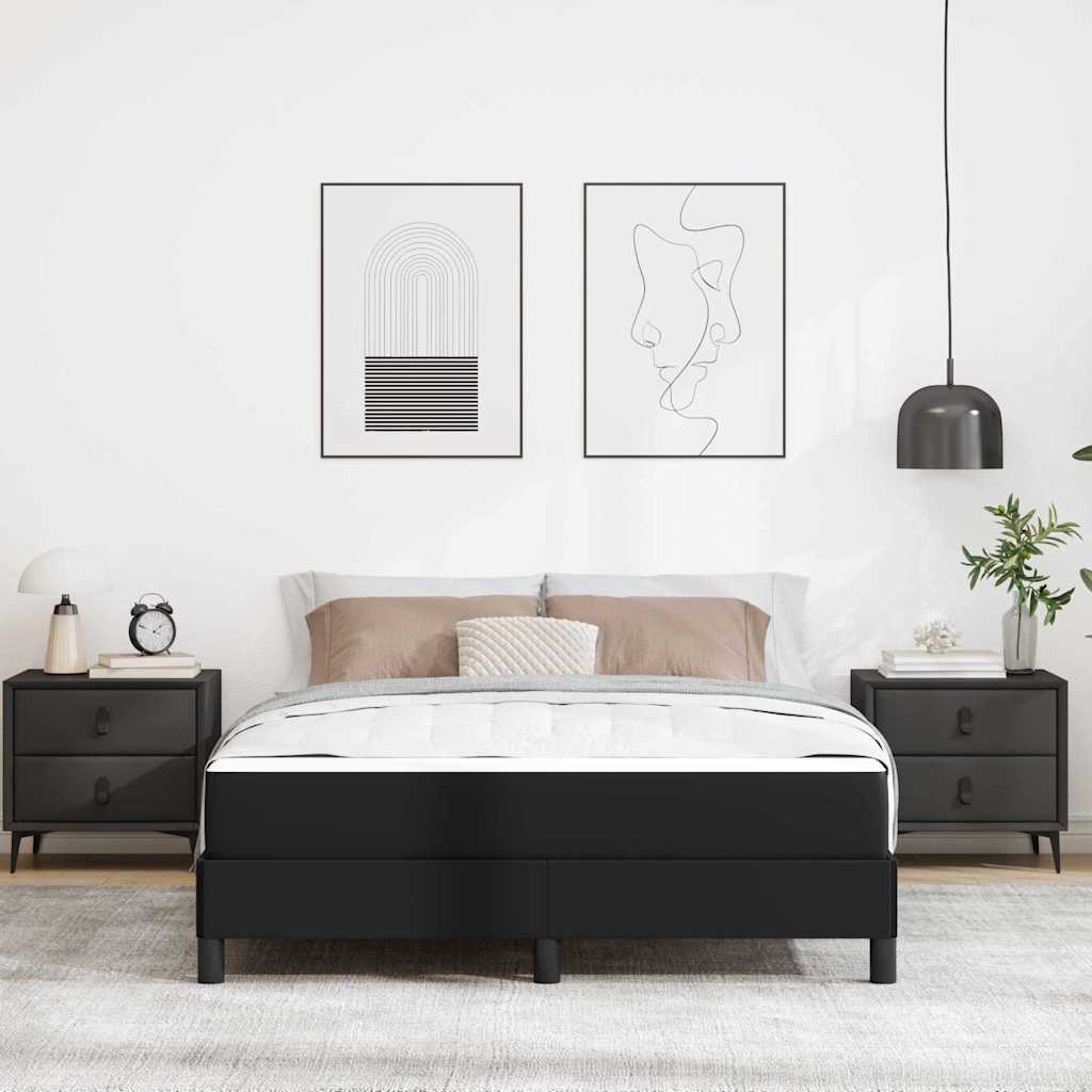 Krevetna konstrukcija s madracem Crna 160 x 200 cm tkanina
