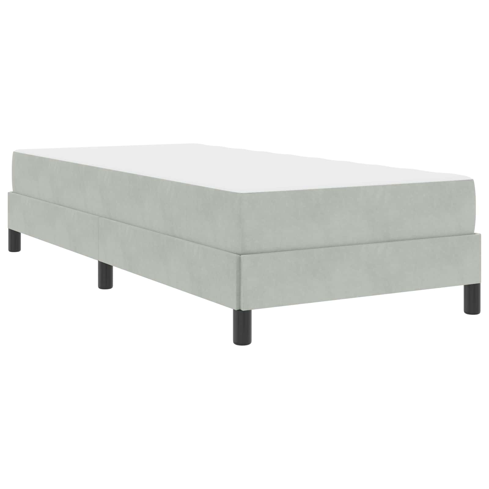 Krevet s opruga kutije Svijetlo siva 90 x 190 cm tkanina