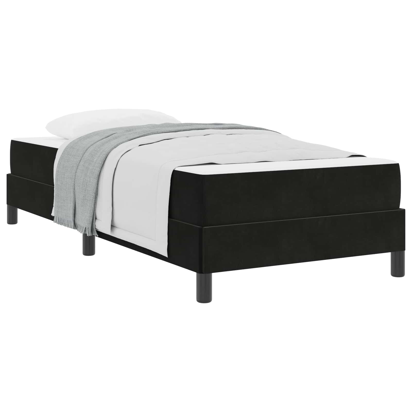 Krevet s opruga kutije s madracem Crna 90 x 210 cm tkanina