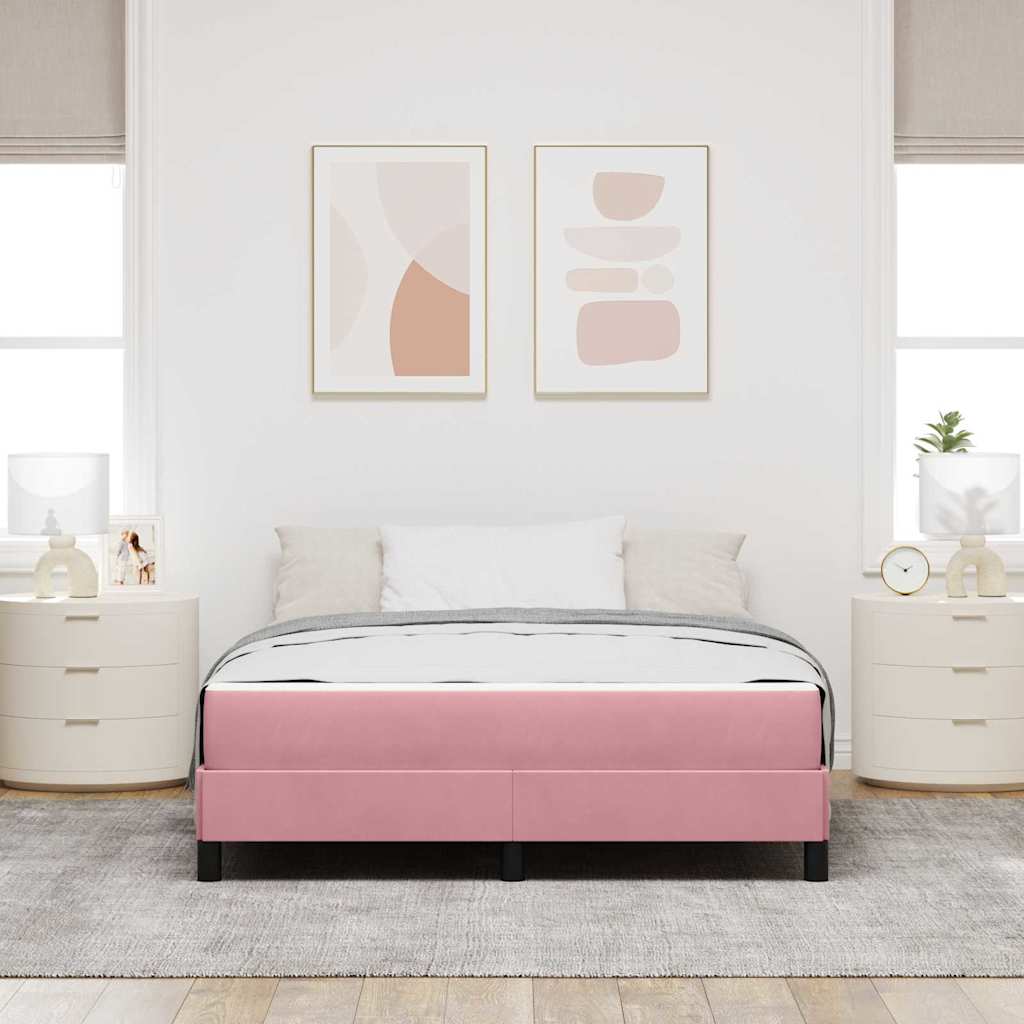 Krevet s opruga kutije Ružičasta 140 x 210 cm tkanina