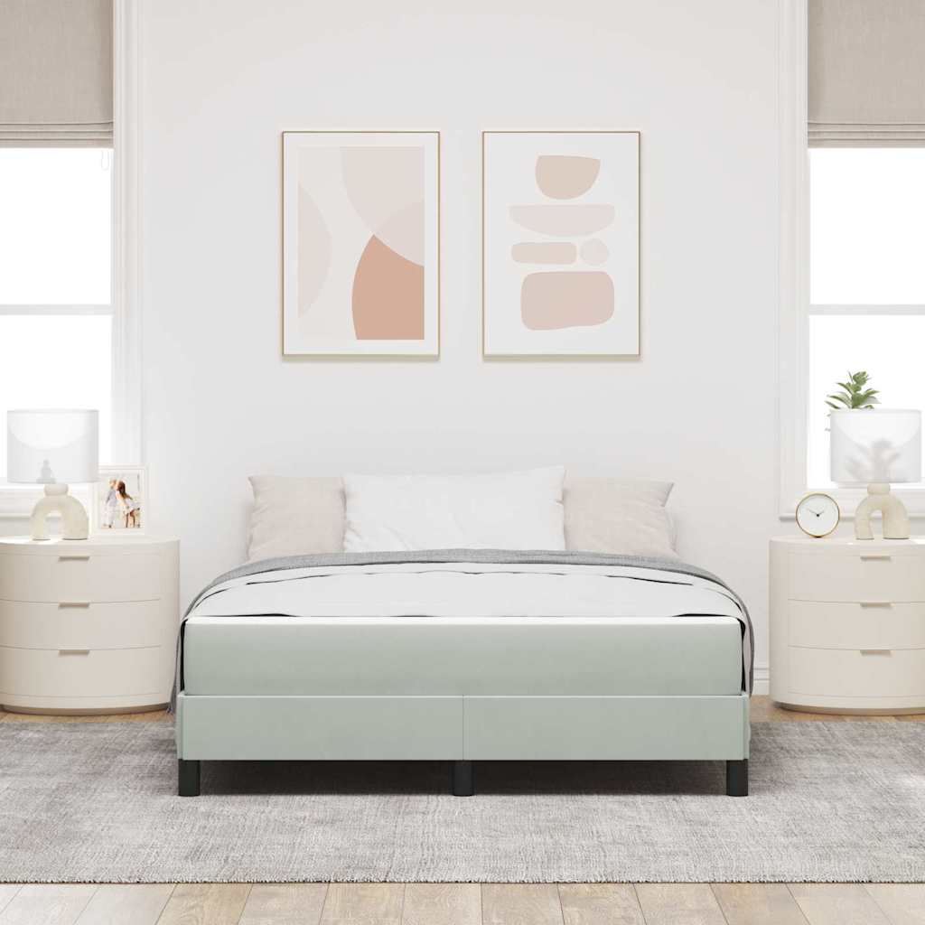 Krevet s opruga kutije Svijetlo siva 160 x 210 cm tkanina