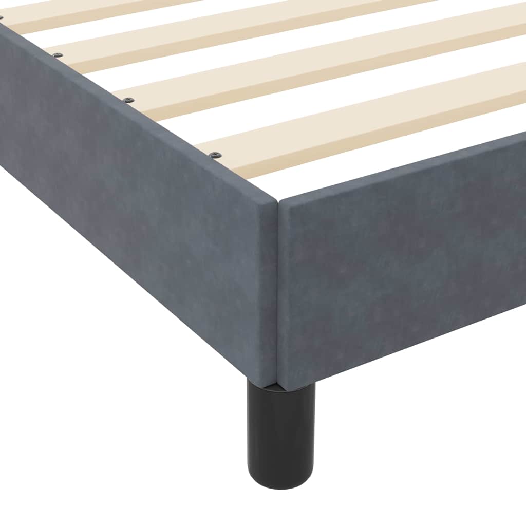 Krevet s opruga kutije Tamno siva 90 x 220 cm tkanina