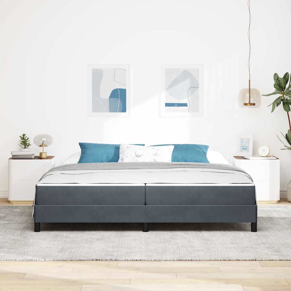 Krevet s opruga kutije Tamno siva 200 x 220 cm tkanina