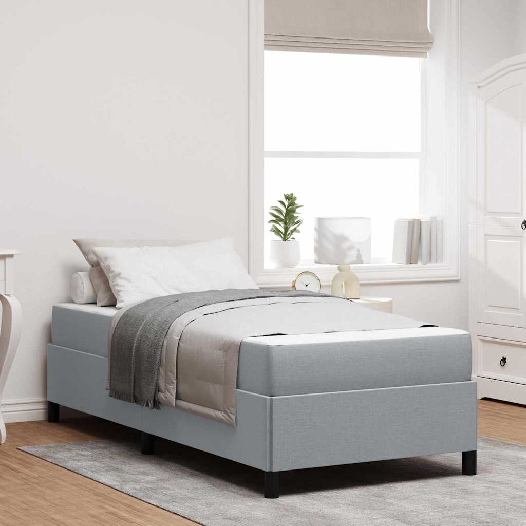 Krevet s opruga kutije Svijetlo siva 90 x 190 cm tkanina