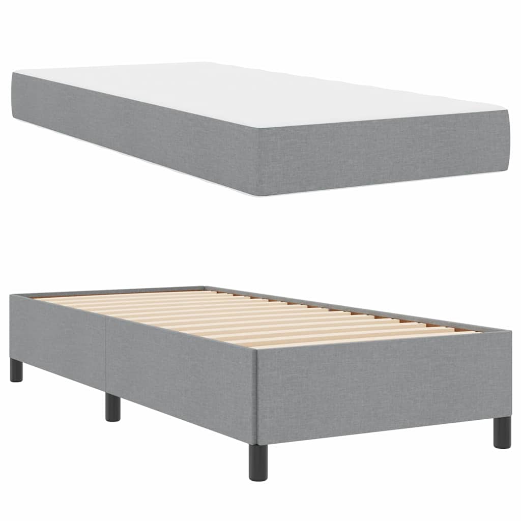 Krevet s opruga kutije Svijetlo siva 90 x 190 cm tkanina