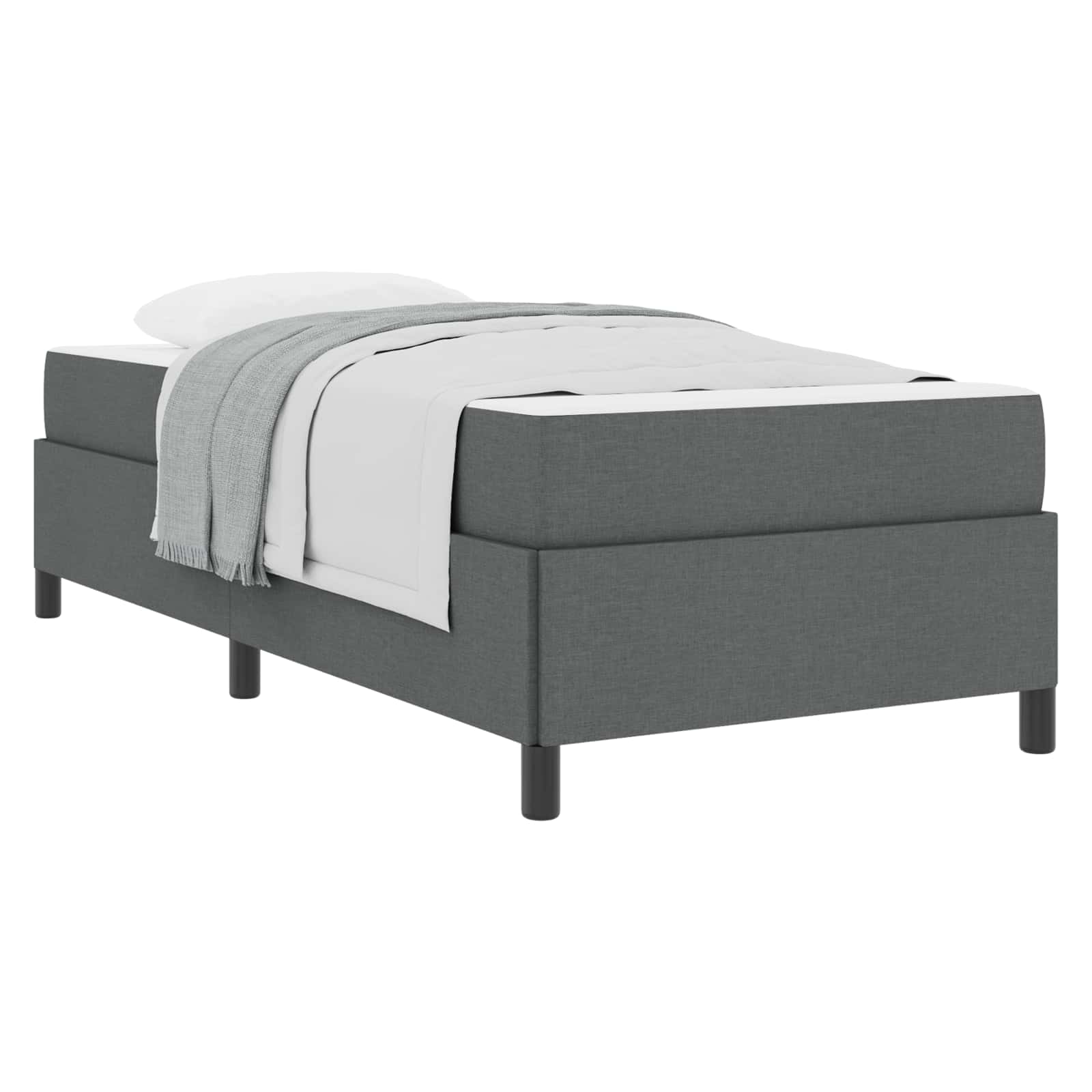Krevet s opruga kutije Tamno siva 90 x 190 cm tkanina