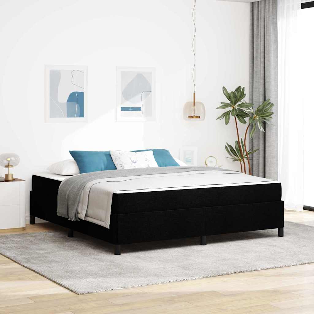 Krevet s opruga kutije Crna 180 x 200 cm tkanina