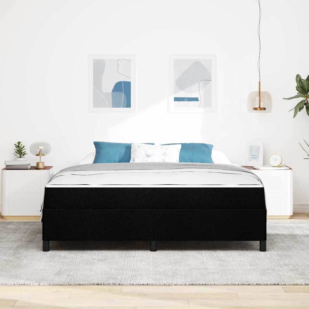 Krevet s opruga kutije Crna 180 x 200 cm tkanina